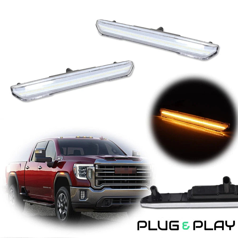Amber LED Side Marker Lights for GMC Sierra 2500 3500 Denali AT4 (2020+)