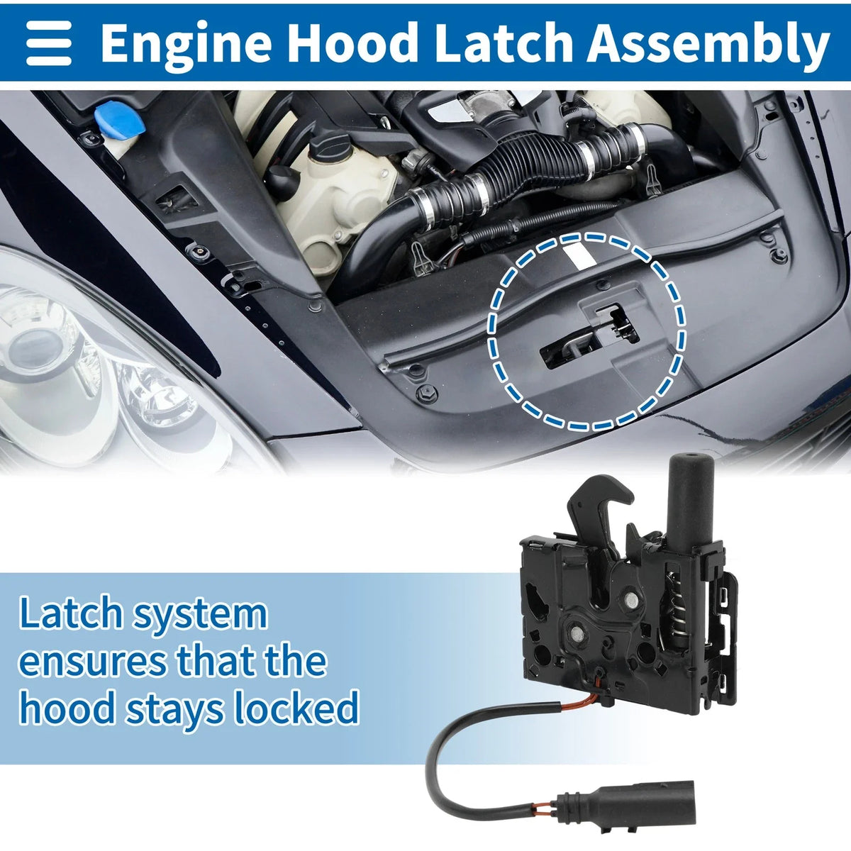Hood Latch Assembly for Audi A6 (2012–2018) No. 4K0823509