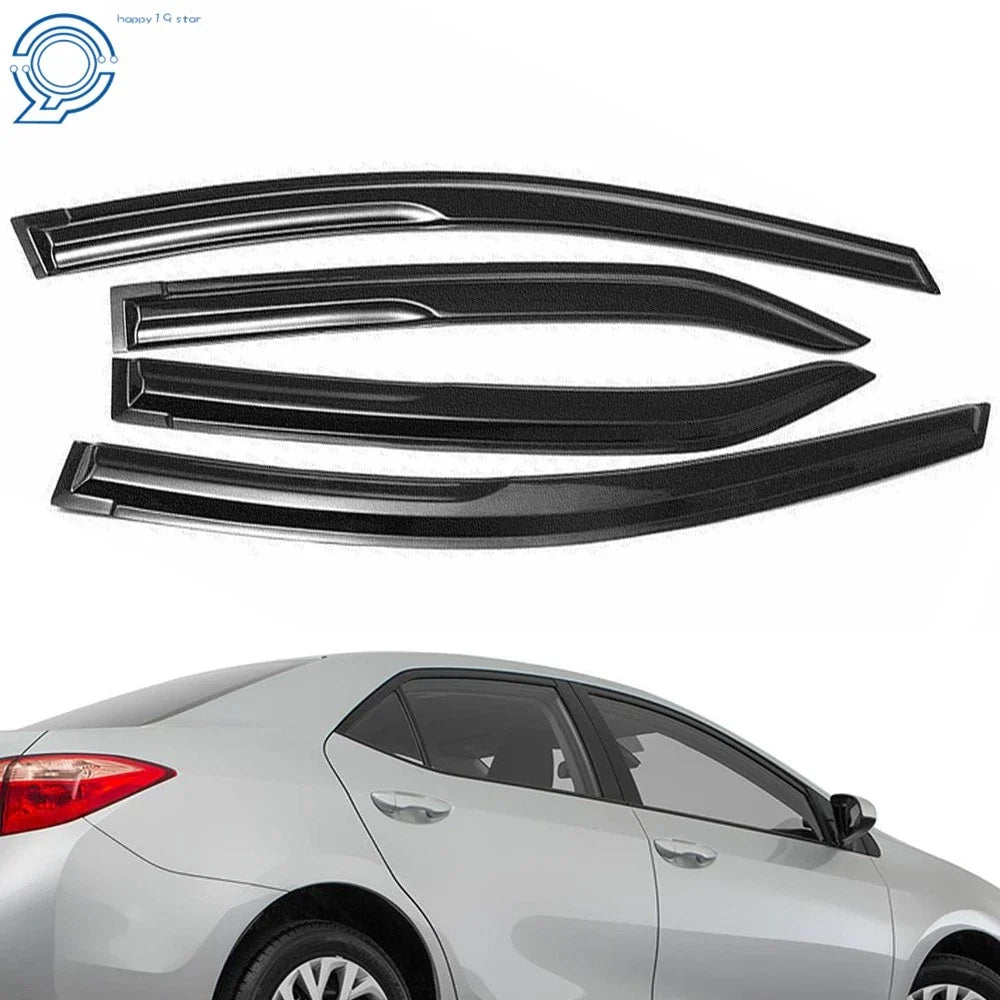 Set of 4 Acrylic Wavy Window Visors for Toyota Corolla (2014–2019)