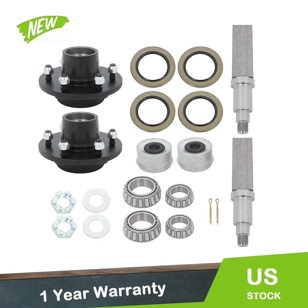 Set of 2 Wheel Hub Kits & Square Spindles for Various Models