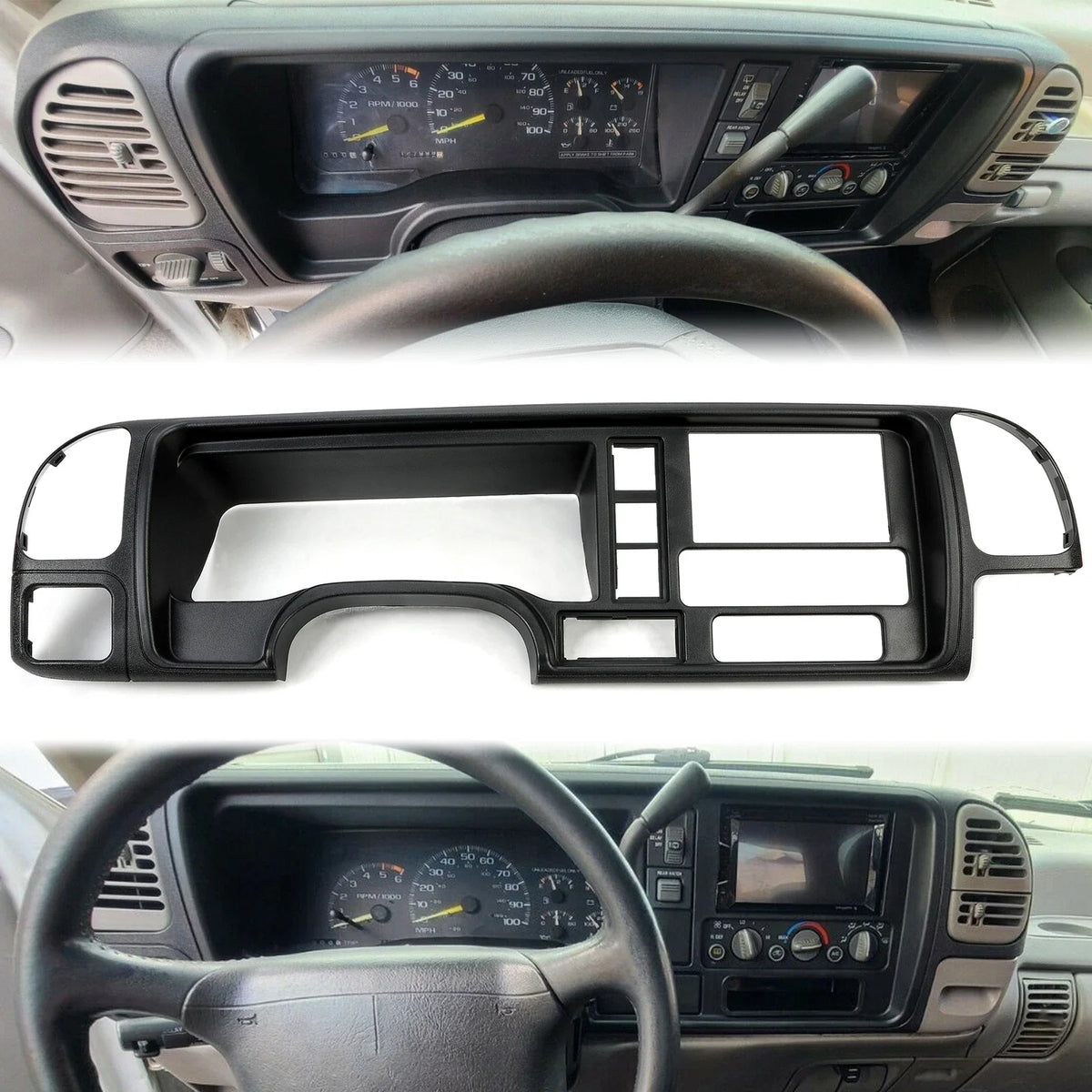 Double Din Wire Harness & Dash Kit Panel for GMC SUV Truck 1995-2002
