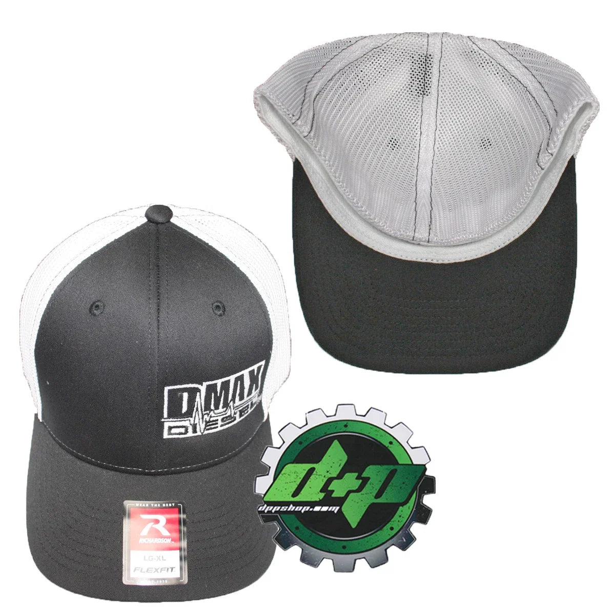 Duramax Diesel Hat for DMAX Truck (L/XL) - Black Flexfit White Mesh Back
