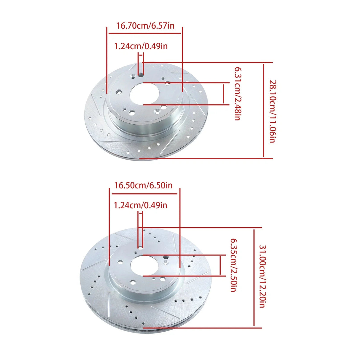 Front & Rear Drilled Rotors & Ceramic Brake Pads for Honda Accord (2018–2022)
