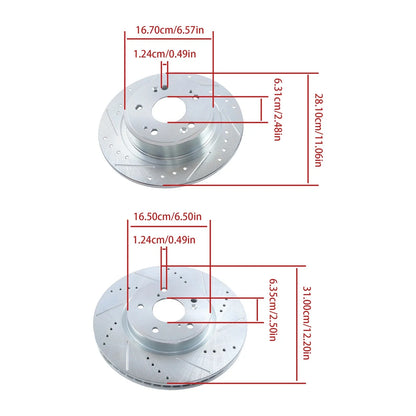 Front & Rear Drilled Rotors & Ceramic Brake Pads for Honda Accord (2018–2022)