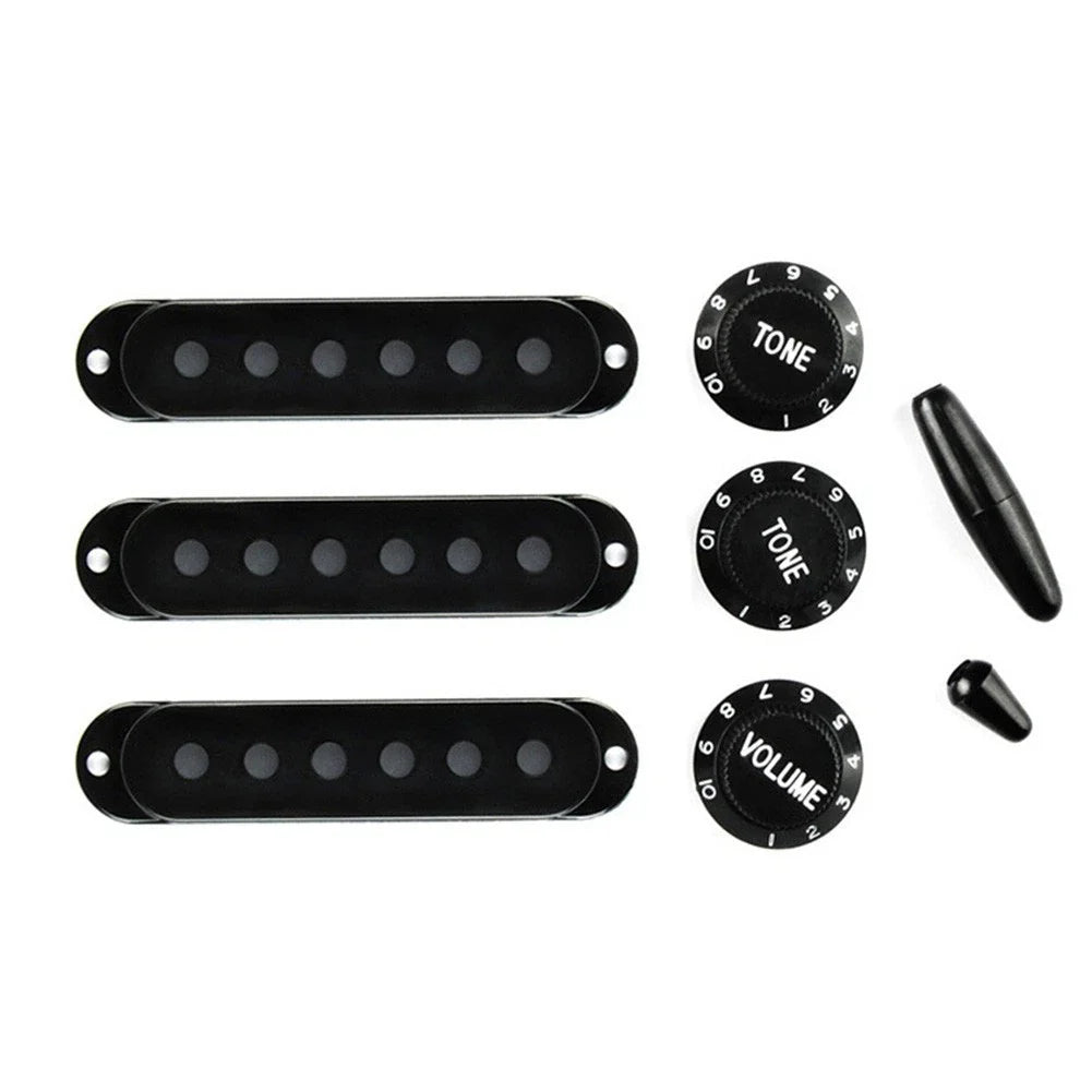 Knobs & Tips Set of 6 for Strat Guitars Pickup Covers 48/50/52mm
