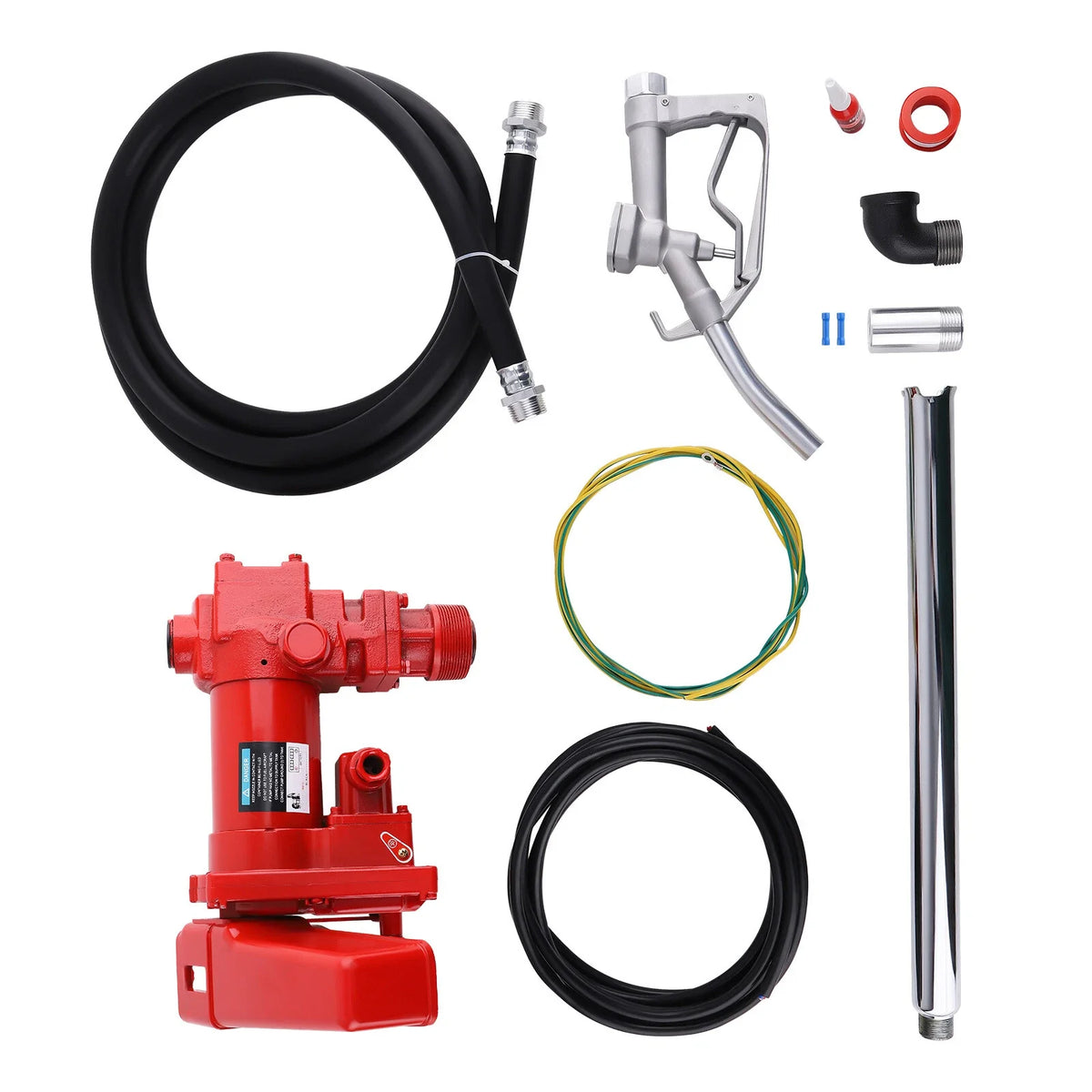 12V Fuel Transfer Pump with Nozzle Kit for Gas Diesel Kerosene
