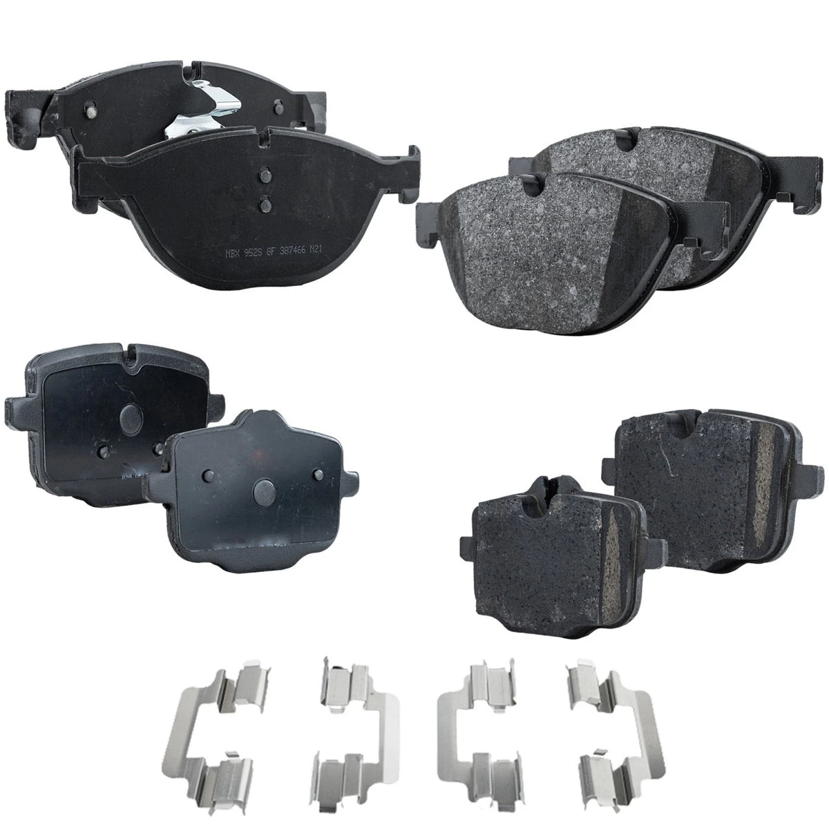 Set of 4 NAO Brake Pads for BMW 535i (2011–2013) 348mm Front Disc