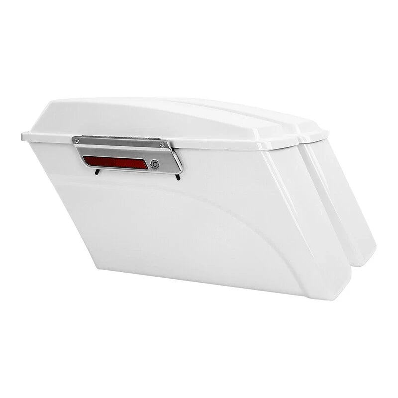 Conversion Bracket & White Hard Saddlebags for Harley Heritage 1986-2017