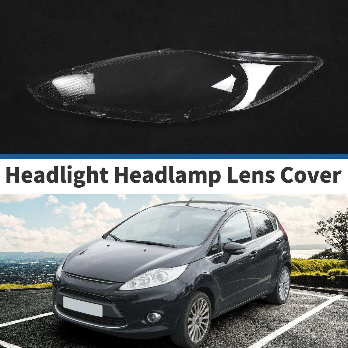 1 Pcs Headlight Lens Cover for Ford Fiesta (2009–2012) PC Clear