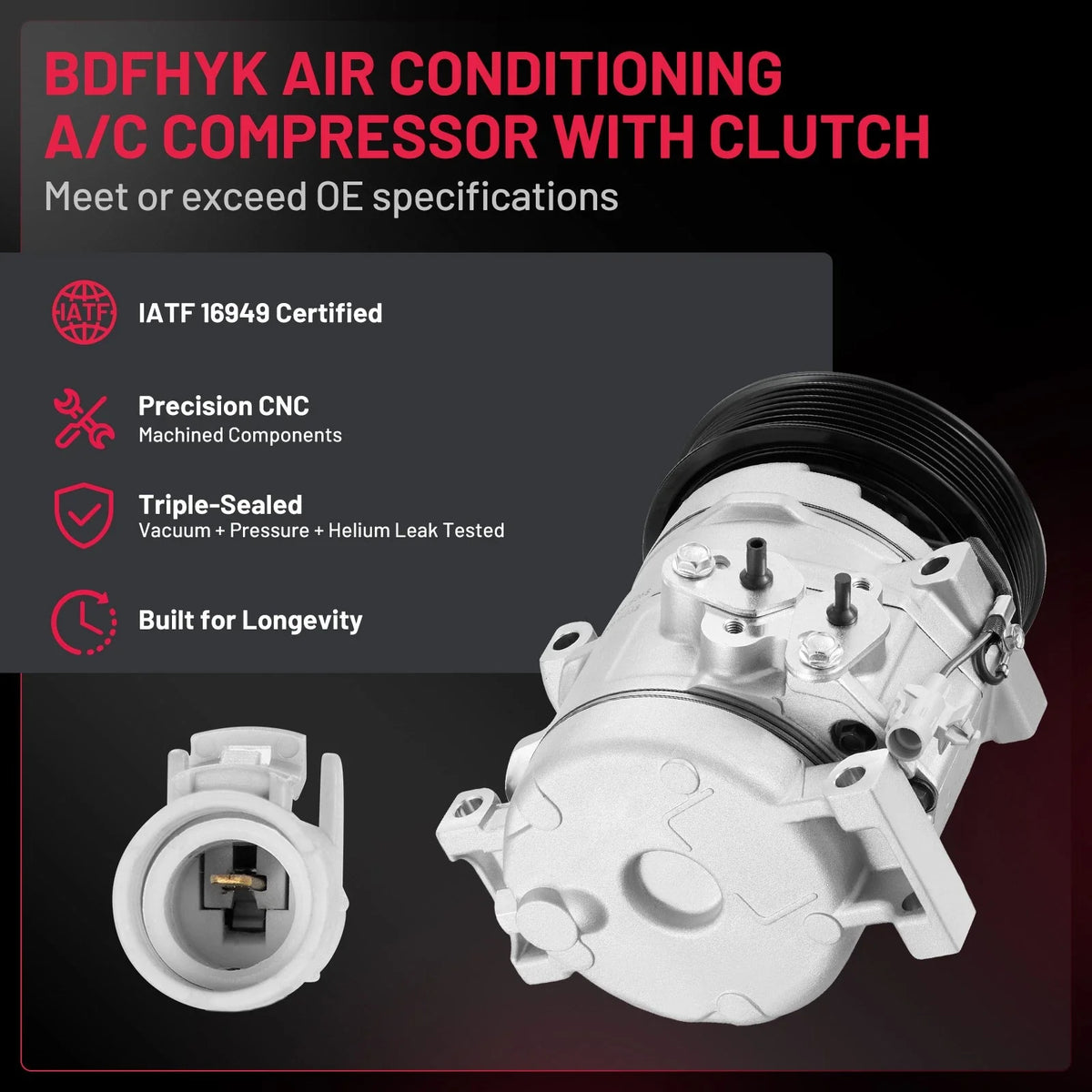 A/C Compressor for Scion tC 2007-2010 with Clutch 10S15C 88320-21100