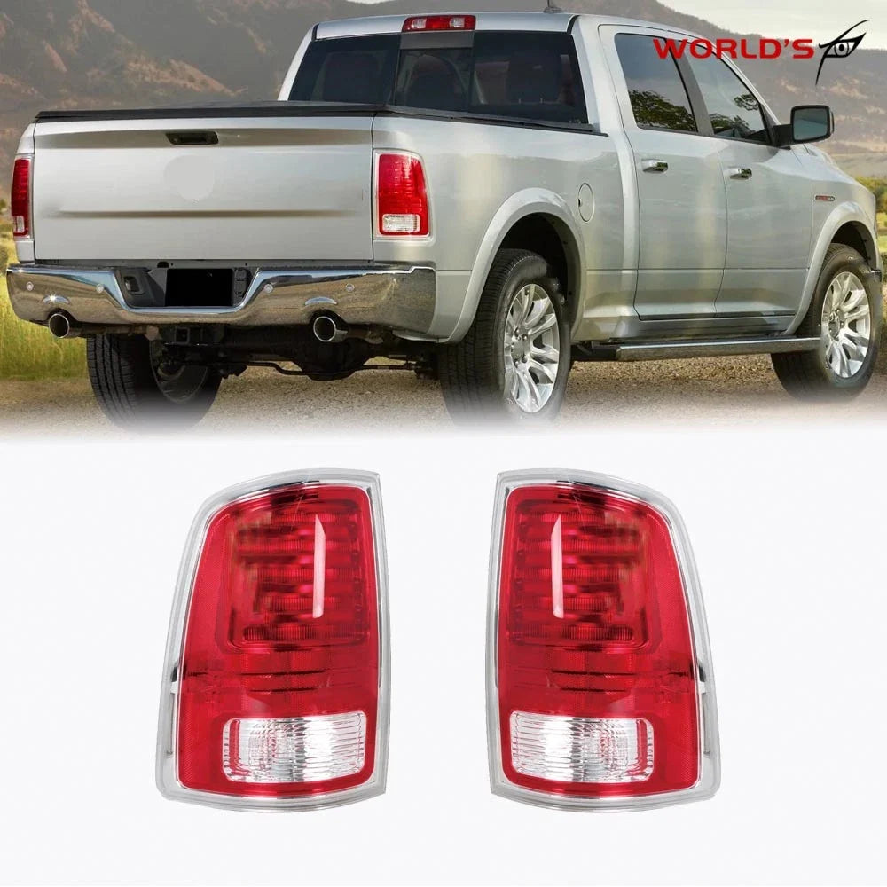 Set of 2 LED Tail Lights for Ram 1500 2500 3500 (2013–2018) Chrome Trim