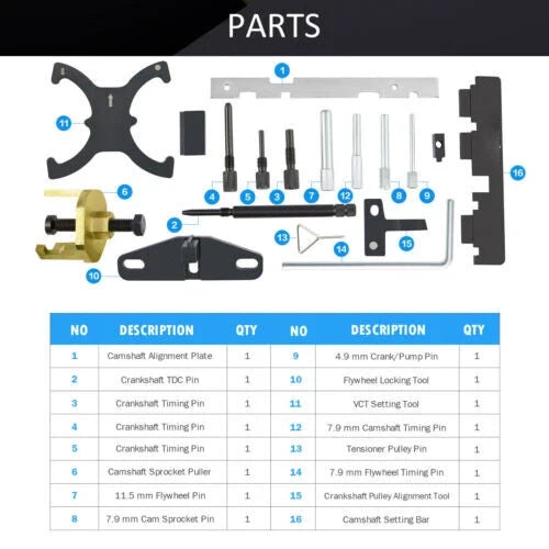 Flywheel Locking Tool Kit for Ford Focus and Fiesta Engines