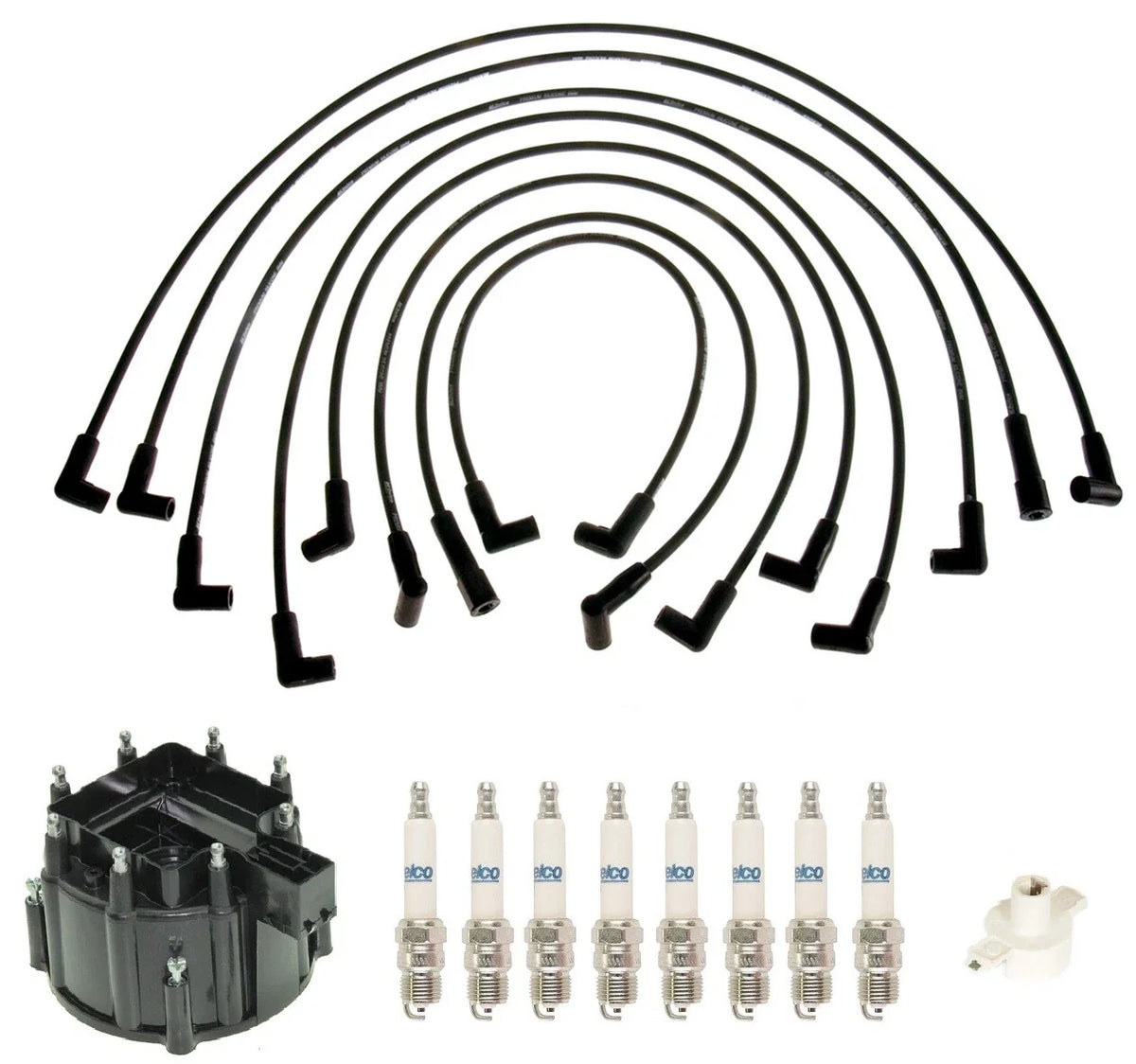 ACDelco Ignition Kit Set for GMC Chevy V8 (Distributor Rotor Cap, Wires, Plugs)