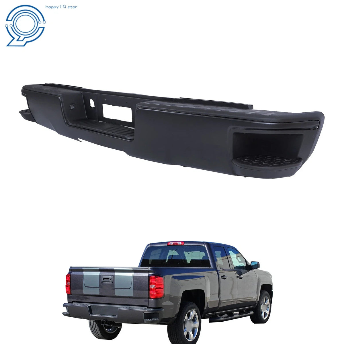 Rear Step Bumper Assembly for Chevy Silverado GMC Sierra 1500 (2014–2018)