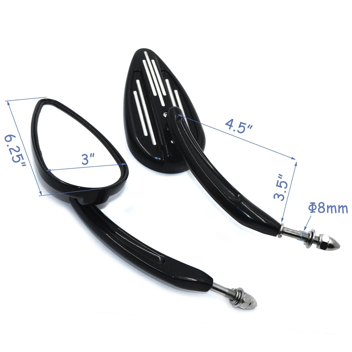 Black Rear View Mirrors for Harley (1982–Present)