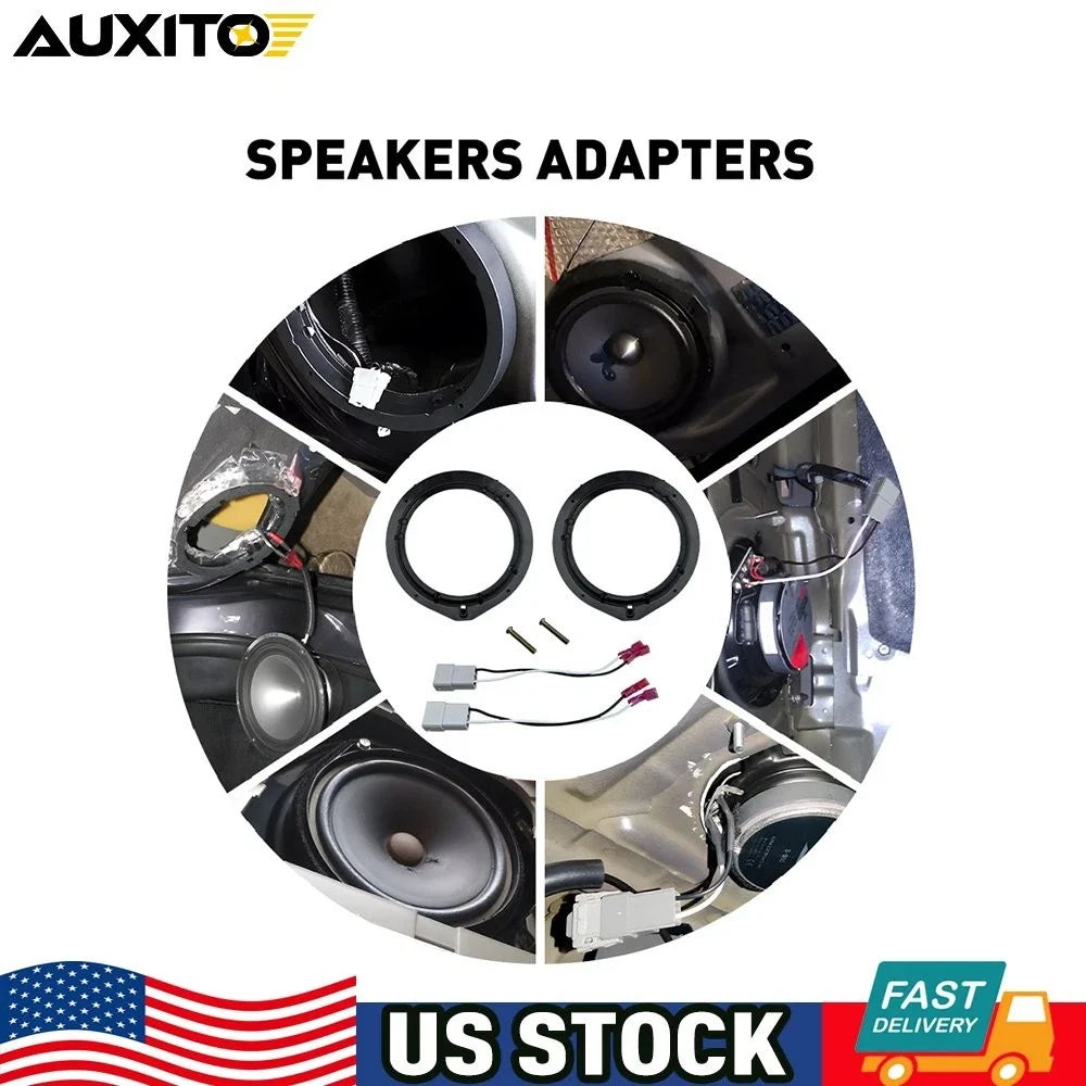 6.5" Speaker Adapter Plates & Wiring Harness for Honda Accord CR-V Civic