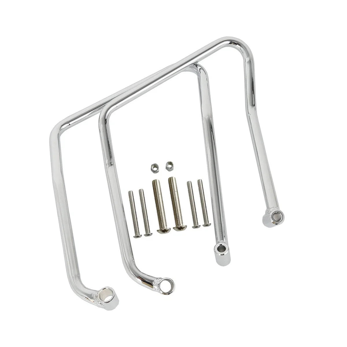 Saddlebag Support Brackets in Chrome/Black for Harley Sportster (04-16)