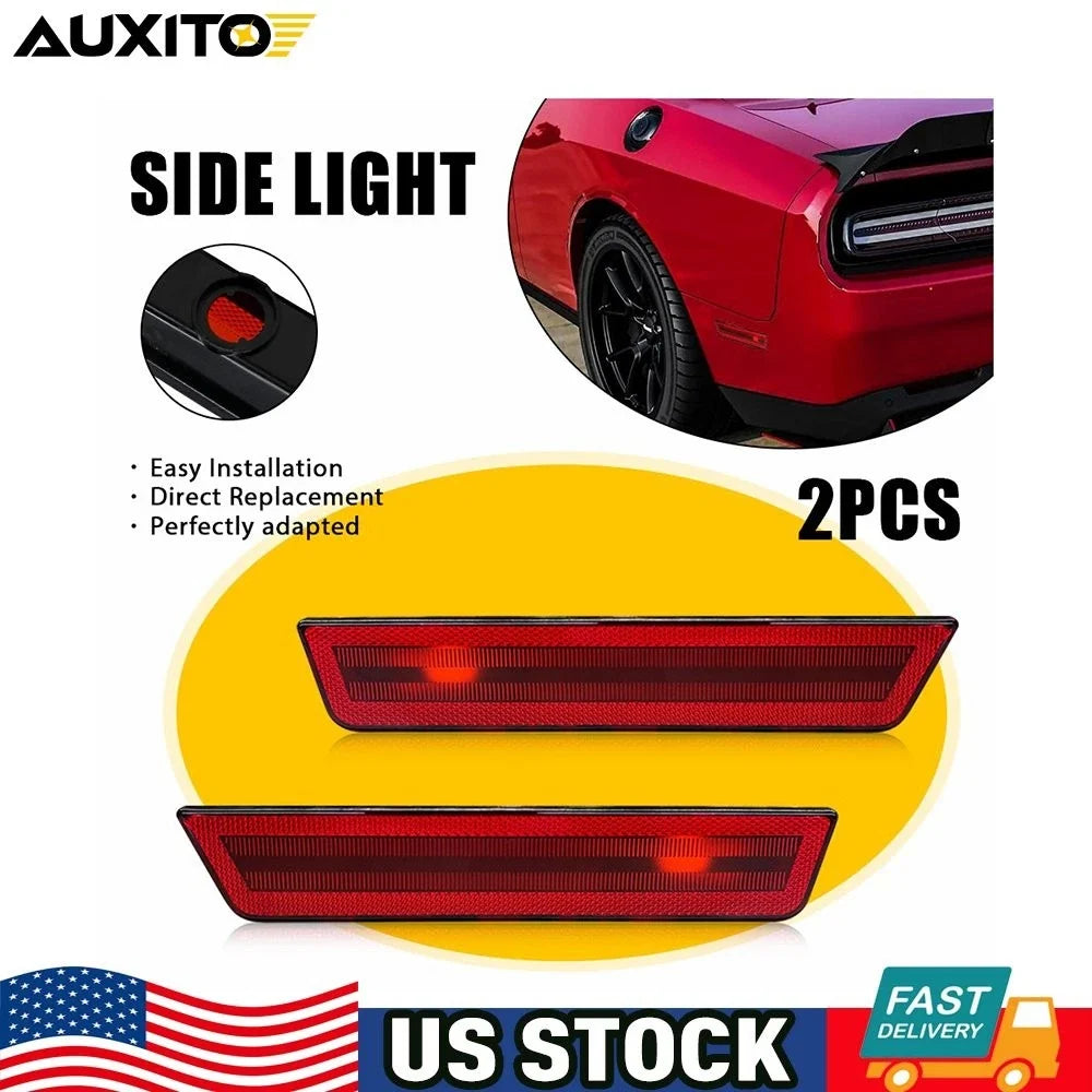 Set of 2 Rear Side Marker Lights for Dodge Challenger Charger (2008–2014)