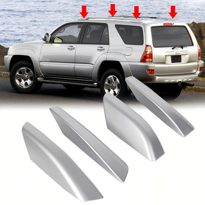 Set of 4 Silver Roof Rack Rail End Cover Caps for Toyota 4Runner (2003–2009)