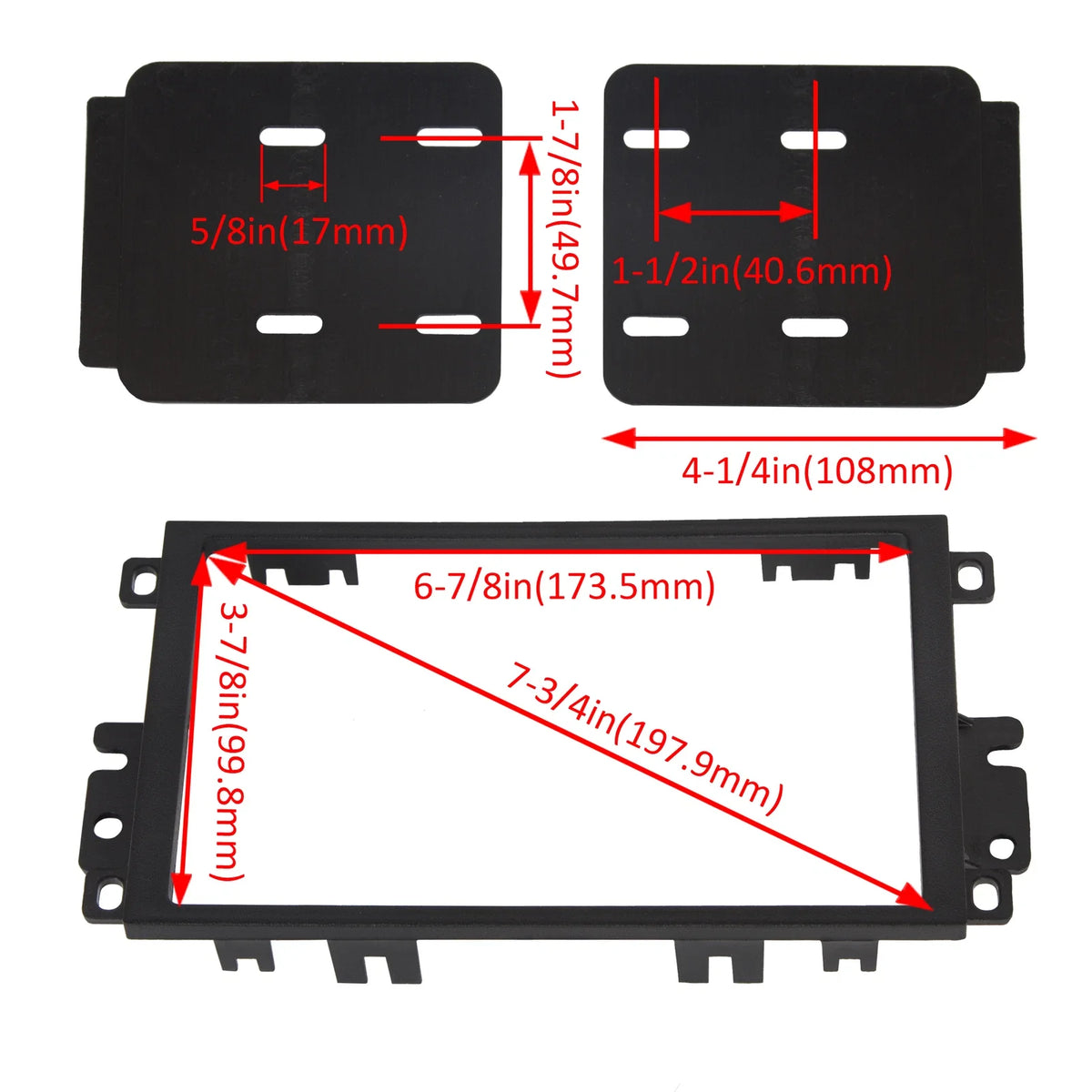 2Din Dash Kit with Wire Harness for Chevy, GMC, Pontiac, Buick (1992–Present)