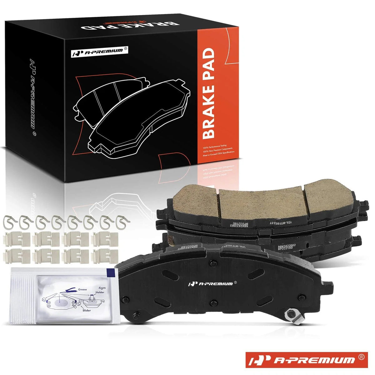 Set of 4 Front Ceramic Brake Pads for Ford Ranger, Bronco (2019–2023)
