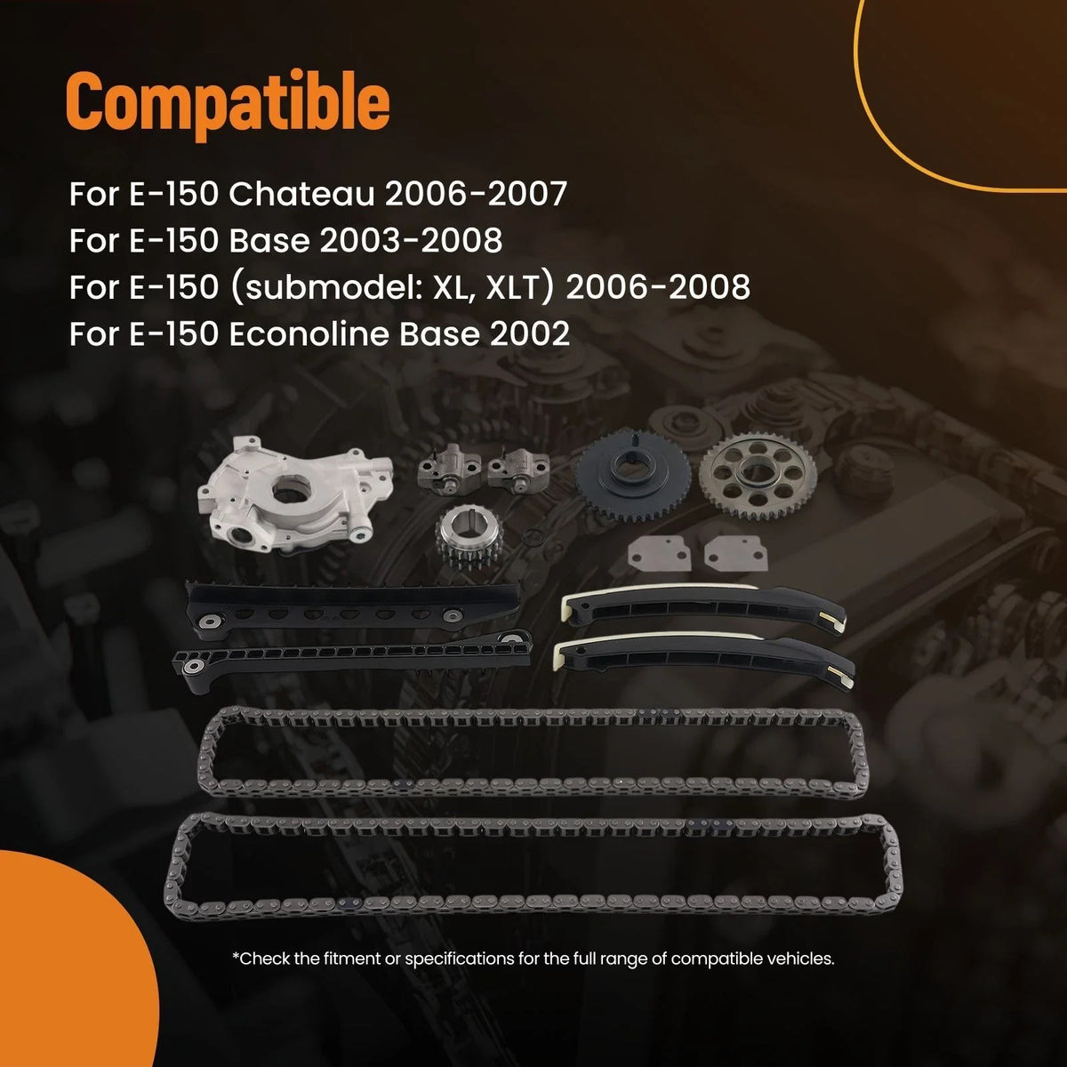 Timing Chain Set, 122 Links F6ZZ6600CA for Econoline E-150 2002