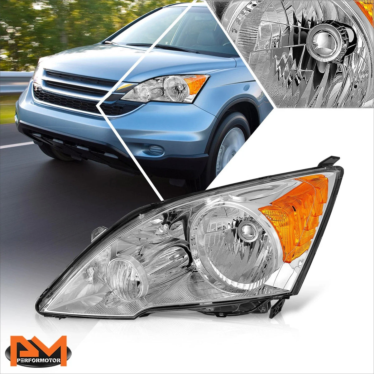 Left Side Chrome Headlight with Amber for Honda CR-V 2007-2011