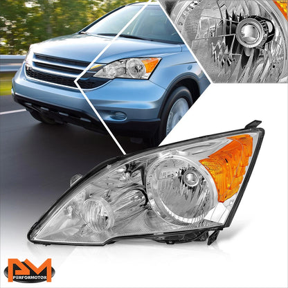 Left Side Chrome Headlight with Amber for Honda CR-V 2007-2011