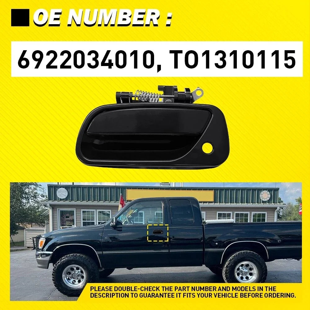 Left Outer Door Handle - Textured Black Finish for Toyota T100 1993-1998