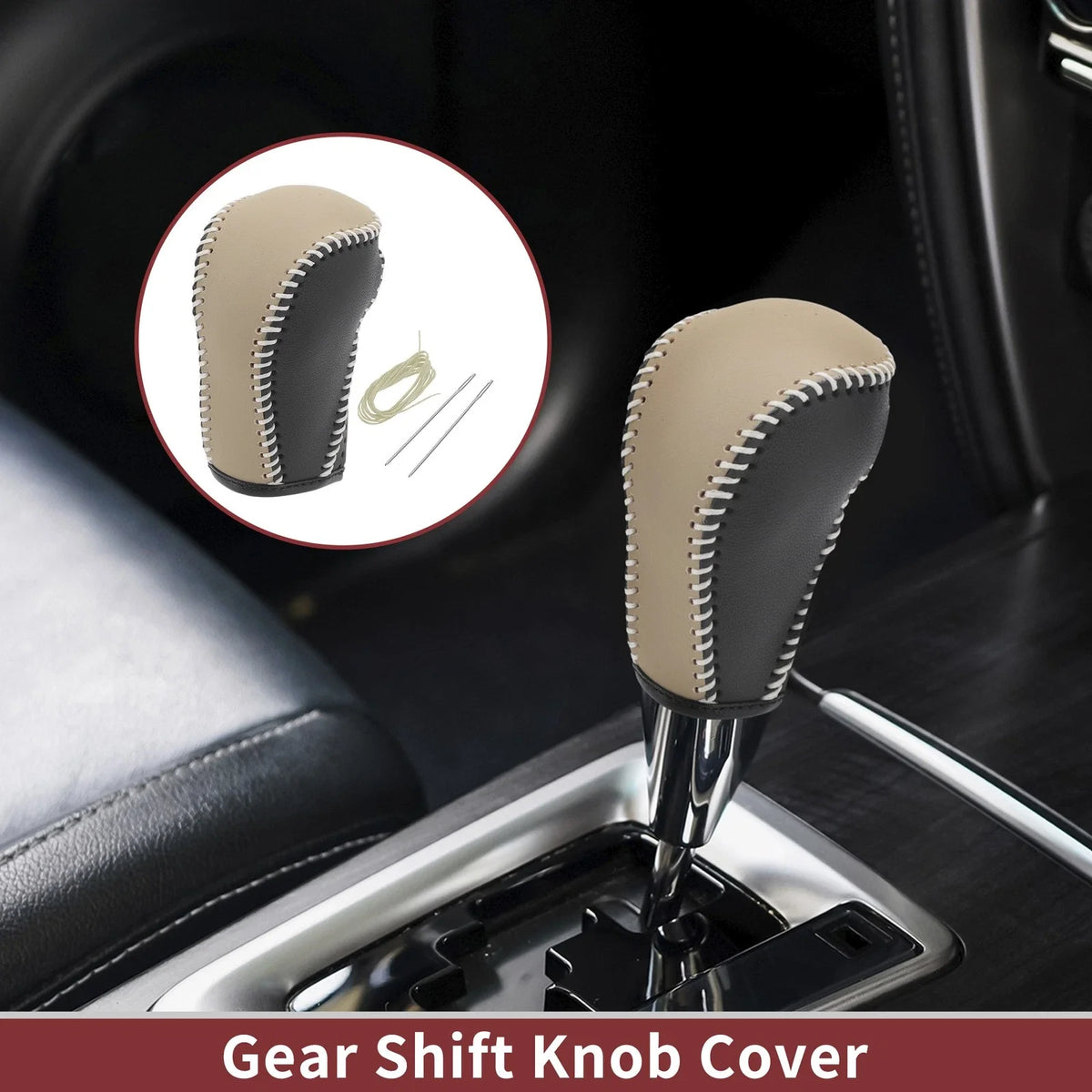 1Pc Gear Shift Knob Cover for Mazda CX-5 (2013–2014) Black Beige