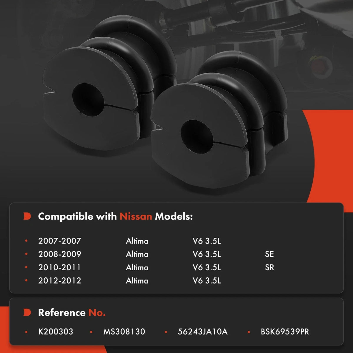 Rear Sway Bar Link Bushings - 2 Pack for Nissan Altima 2007-2012