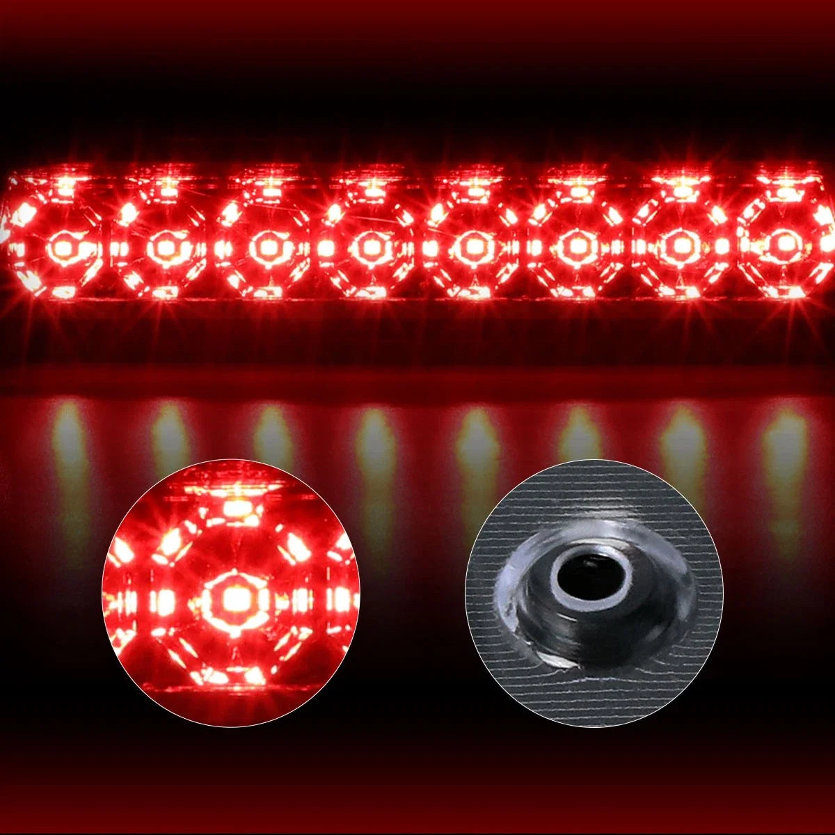 LED 3rd Tail Brake Light Chrome for Ford Mustang LX Hatchback (1987–1993)