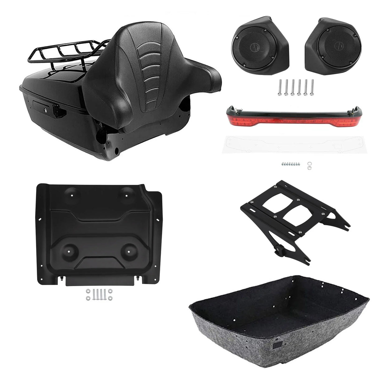 Backrest Pad Mount Rack for Light Speakers Harley Touring 2014-2026