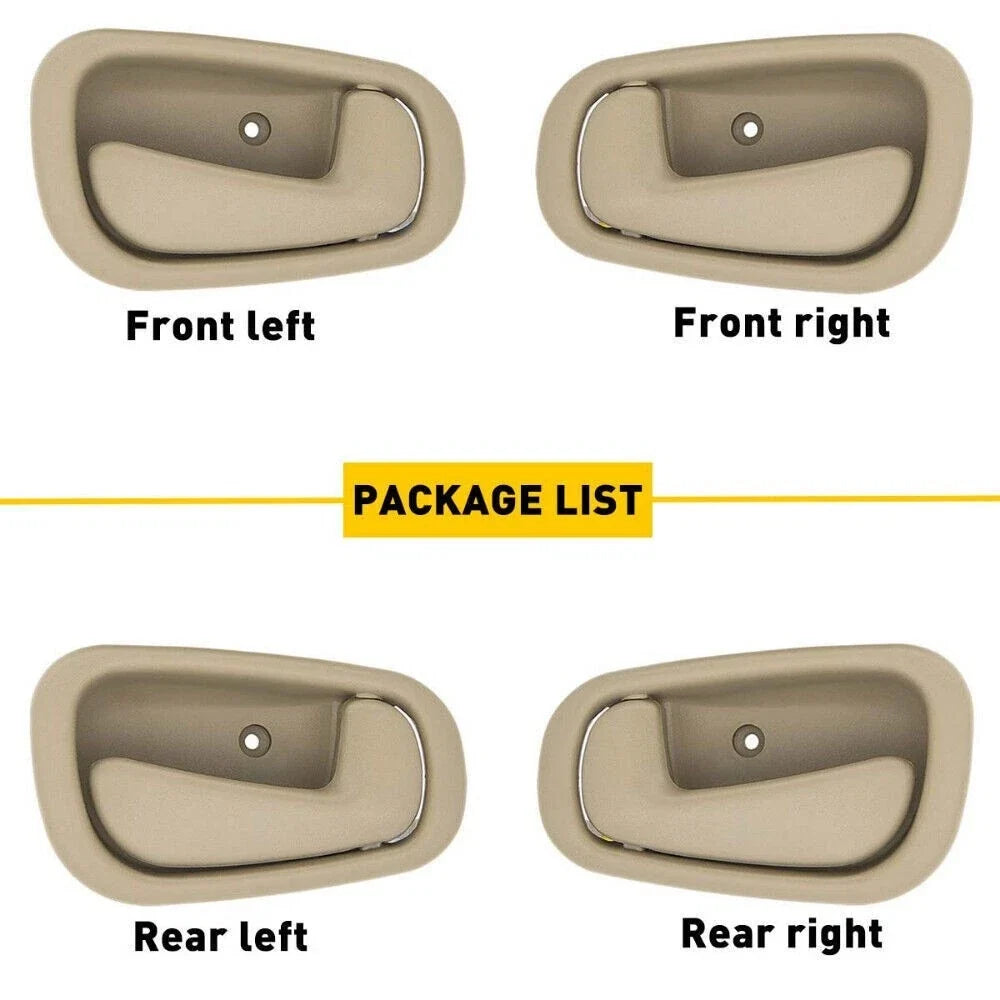 Set of 4 Inside Door Handles for Toyota Corolla & Chevrolet Prizm (1998–2002)