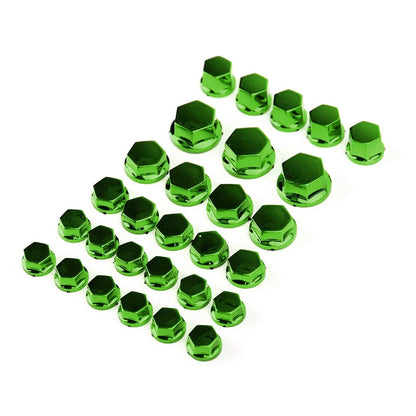 30 Green Plastic Screw Covers for Motorcycle Hexagon Sockets