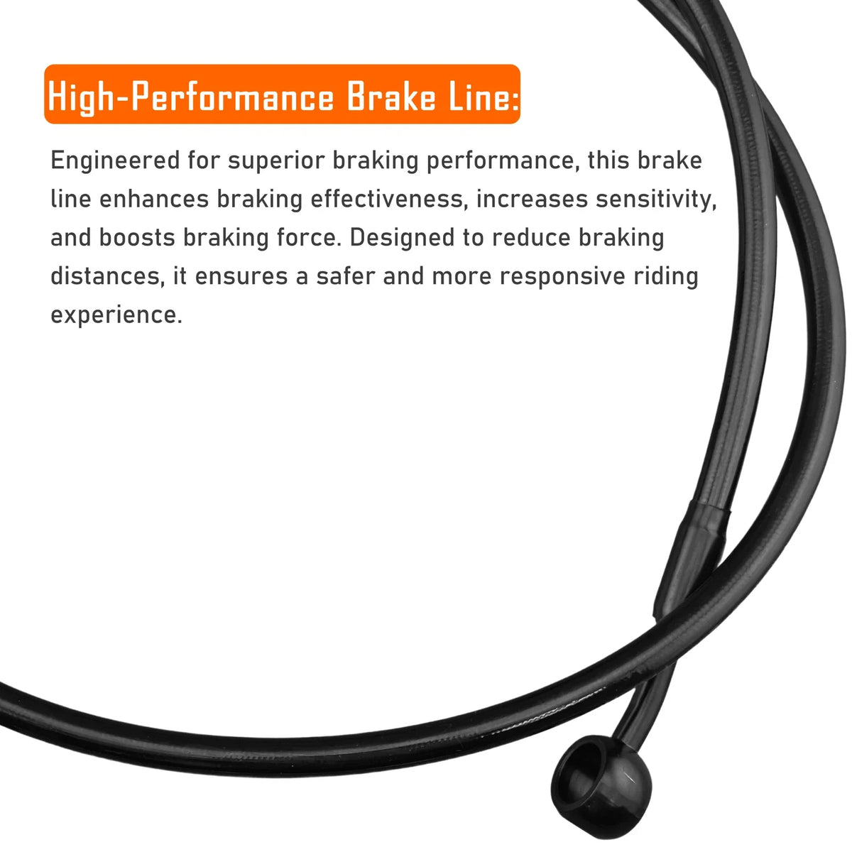 16" Black Stainless Cable Brake Line Kit for Harley Softail (2011–2015)