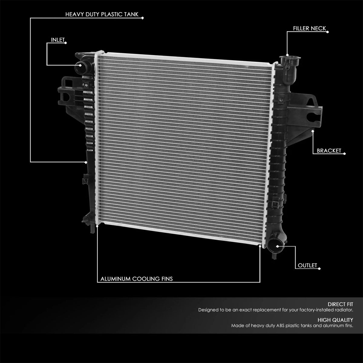 Aluminum Replacement Radiator for Jeep Liberty 3.7L V6 (2007) DPI 2975