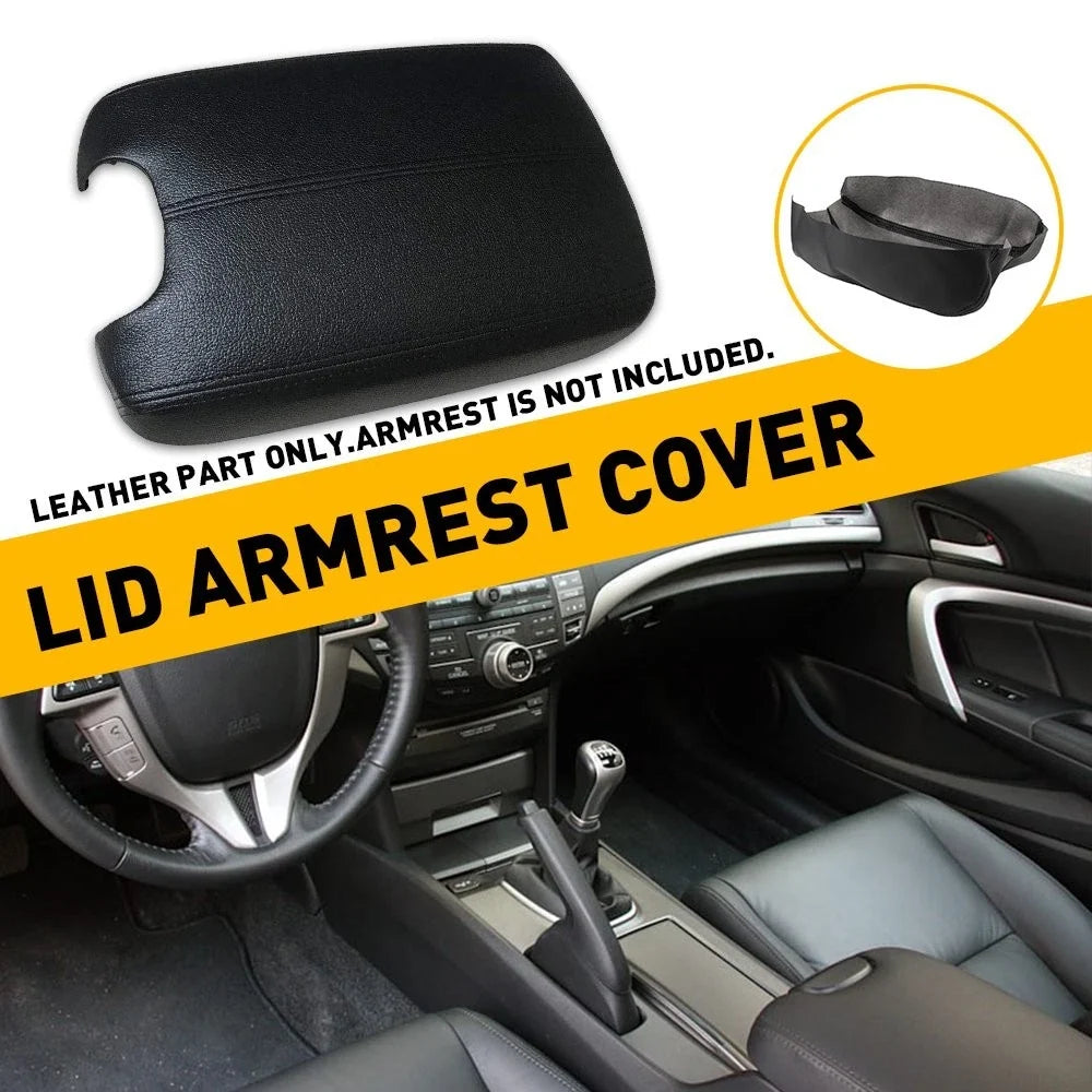 Armrest Cover - Black Leather for Honda Accord 2008-2012