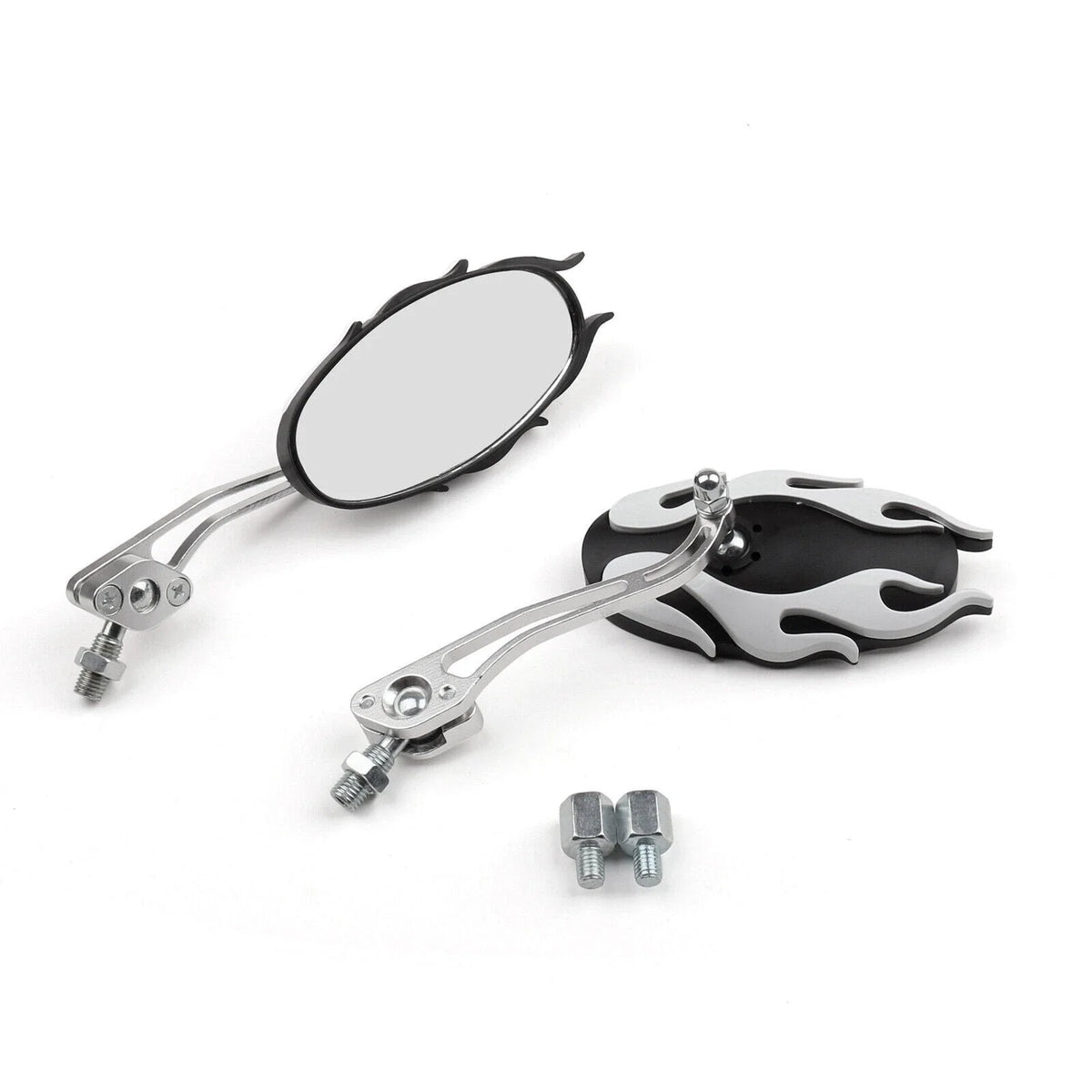 Motorcycle Rearview Mirrors - Universal (8mm 10mm) - White