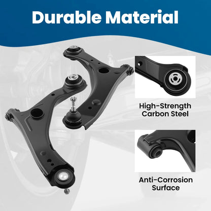 4X Front Lower Control Arm Outer Tie Rod Suspension Kit for Ram C/V (2012–2015)
