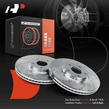 Front Brake Rotors, Drilled, for 2005-2006 Nissan Altima