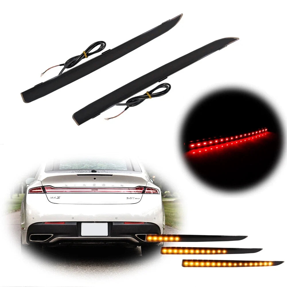 Sequential Amber Reflector Tail Brake Signal Lights for Lincoln MKZ (2013–2020)