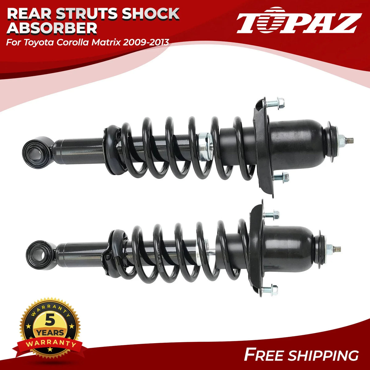 Pair Rear Struts with Coil Springs for Toyota Corolla Matrix (2009–2013)