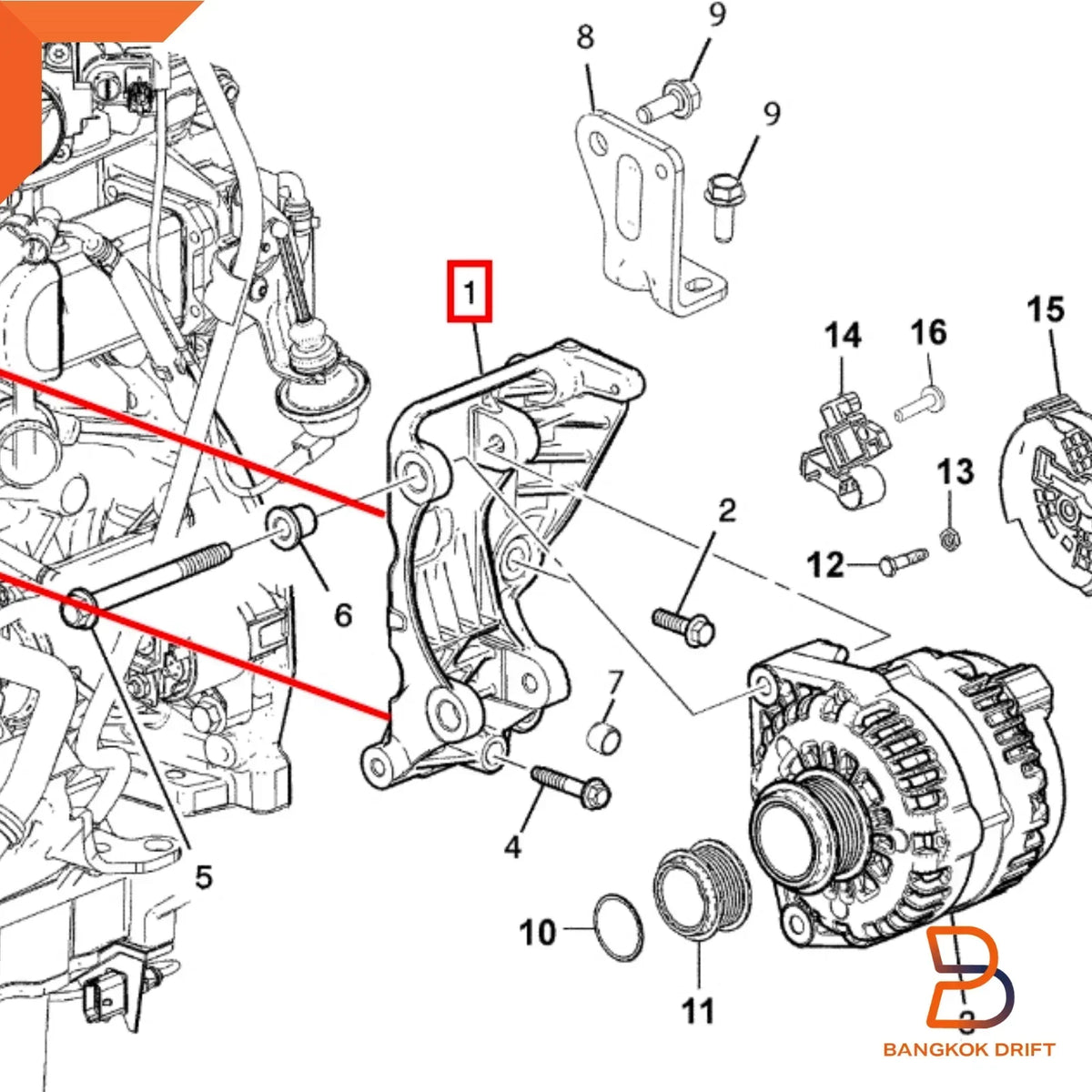 Alternator Support Tensioner Bracket for Colorado Trailblazer 2012-2020