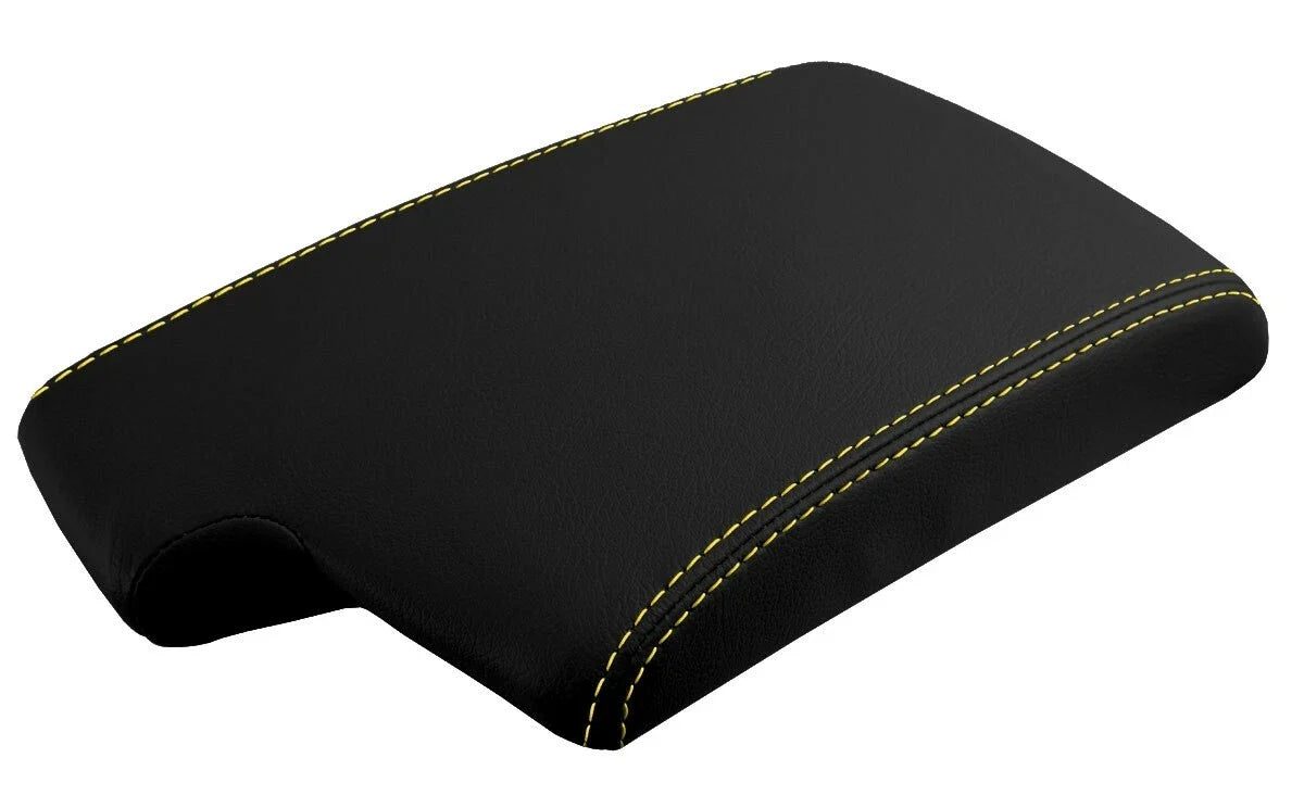 Leather Console Lid Pull Over Armrest Cover for BMW E90 (2005–2013) Yellow Stitch