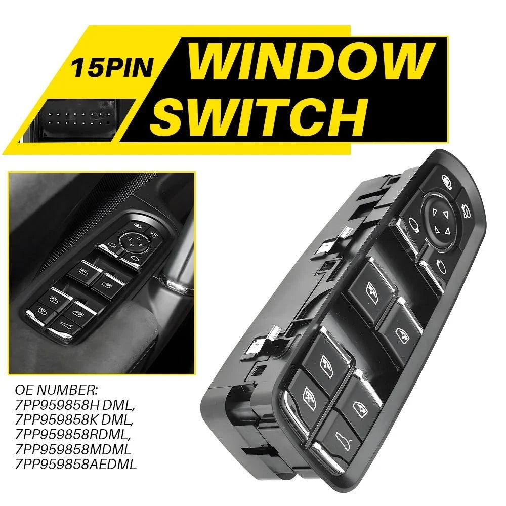 Master Power Window Switch for Porsche Panamera Macan Cayenne (2010–2023) 7PP959858AEDML H