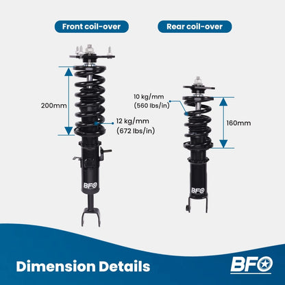 Coilovers Suspension Kit with Adjustable Height Shocks for Nissan 350Z 03-08