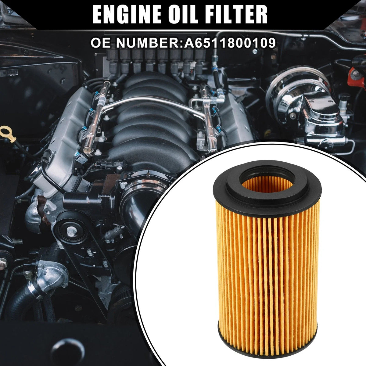 Set of 2 Engine Oil Filter Transmission Oil Filter for Chrysler (No.A6511800109)