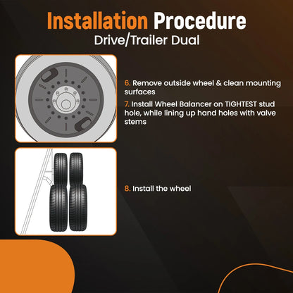 Pair of Wheel Balancers for 22.5-24.5" Wheels - Steer 800-822