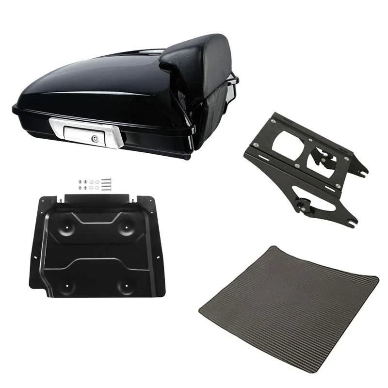 Mount Rack Trunk Backrest Pad for Harley Road King Touring 2014-2026